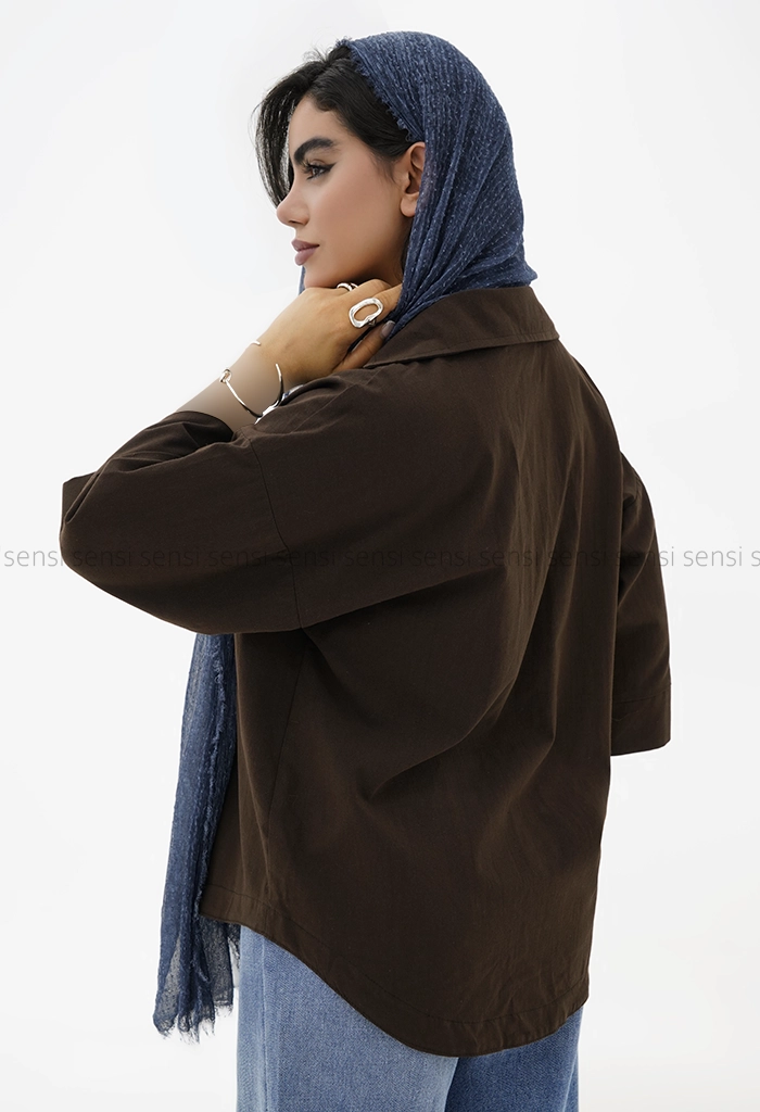 شومیز زنانه لینن تک جیب کد1006399